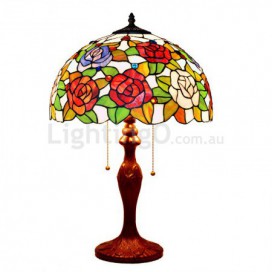 16 Inch Rose Stained Glass Table Lamp