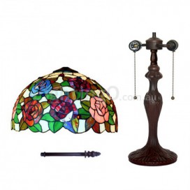 16 Inch Rose Stained Glass Table Lamp