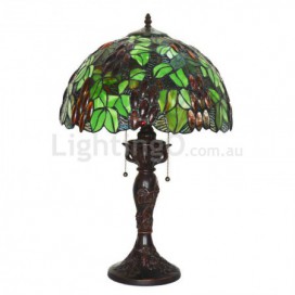 17 Inch Rustic Grape Stained Glass Table Lamp