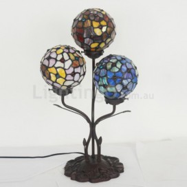 Rural 3 Light Stained Glass Table Lamp