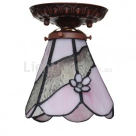 7 Inch Stained Glass Flush Mount