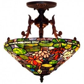 16 Inch Stained Glass Flush Mount