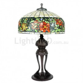 20 Inch Rustic Stained Glass Table Lamp