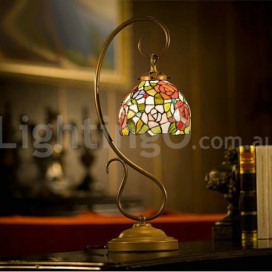 7 Inch Rose Stained Glass Table Lamp