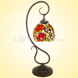 7 Inch Rose Stained Glass Table Lamp