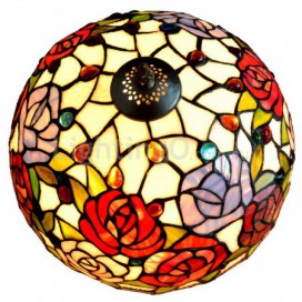 12 Inch Rose Stained Glass Table Lamp