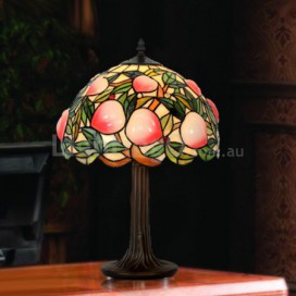 12 Inch Retro Peach Stained Glass Table Lamp