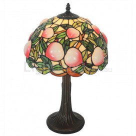 12 Inch Retro Peach Stained Glass Table Lamp