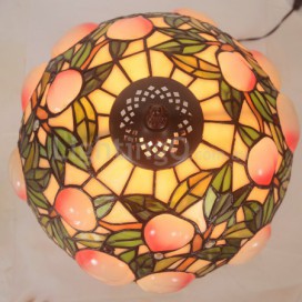 12 Inch Retro Peach Stained Glass Table Lamp