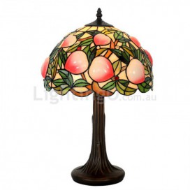 12 Inch Retro Peach Stained Glass Table Lamp