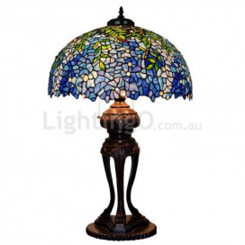 20 Inch Blue Stained Glass Table Lamp
