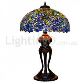 20 Inch Blue Stained Glass Table Lamp