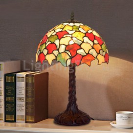 12 Inch Maple Leaf Stained Glass Table Lamp