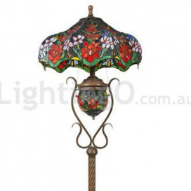 18 Inch Rose Stained Glass Floor Lamp