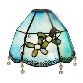 8 Inch Mediterranean Style Stained Glass Pendant Light