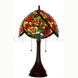 13 Inch Rose Stained Glass Table Lamp