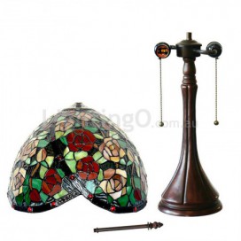 13 Inch Rose Stained Glass Table Lamp