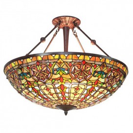 27 Inch Baroque Stained Glass Pendant Light