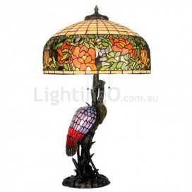 20 Inch Rose Stained Glass Table Lamp
