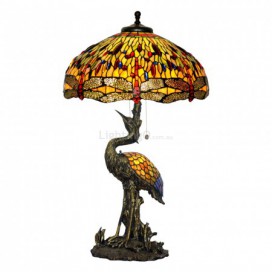 20 Inch Dragonfly Stained Glass Table Lamp