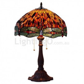 18 Inch Dragonfly Stained Glass Table Lamp