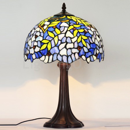 12 Inch Retro Wisteria Stained Glass Table Lamp