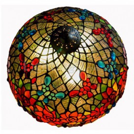 17 Inch Butterfly Rose Stained Glass Table Lamp