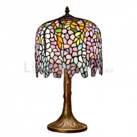 10 Inch Wisteria Stained Glass Table Lamp