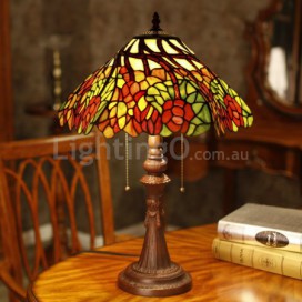 16 Inch Rustic Stained Glass Table Lamp