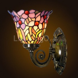 7 Inch Retro 1 Light Stained Glass Wall light