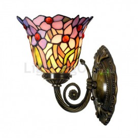 7 Inch Retro 1 Light Stained Glass Wall light