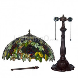 18 Inch Retro Grape Stained Glass Table Lamp