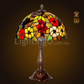 12 Inch Grape Stained Glass Table Lamp