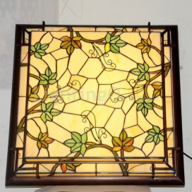 Square Retro Stained Glass Flush Mount