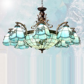 Mediterranean Style Stained Glass Pendant Light