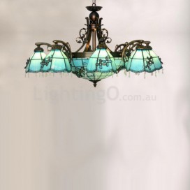 Mediterranean Style Stained Glass Pendant Light