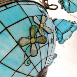 Mediterranean Style Stained Glass Pendant Light