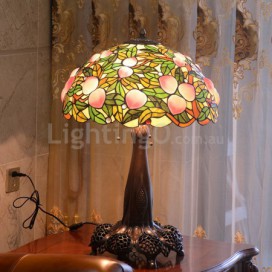 20 Inch Peach Stained Glass Table Lamp