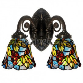 2 Light Grape Stained Glass Wall light