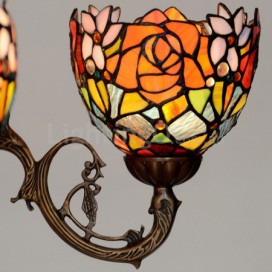 Rural Rose Chandelier Stained Glass Chandelier