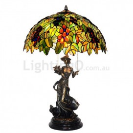 Rural Grape Stained Glass Table Lamp