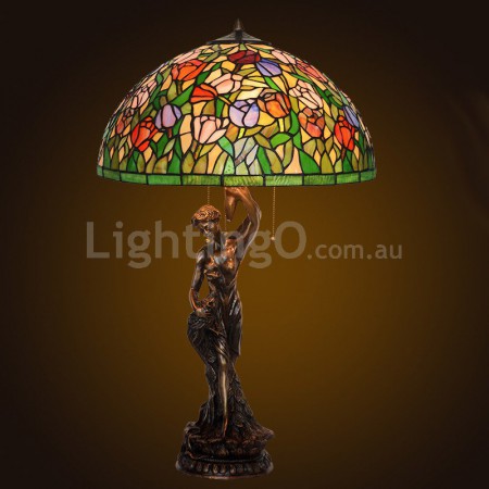 20 Inch Tulip Stained Glass Table Lamp