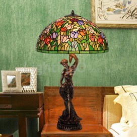 20 Inch Tulip Stained Glass Table Lamp