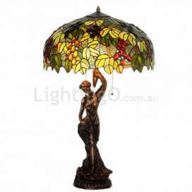 20 Inch Rural Stained Glass Table Lamp