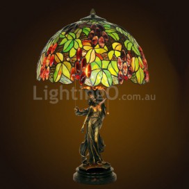16 Inch Rural Stained Glass Table Lamp