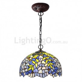 12 Inch Wisteria Stained Glass Pendant Light