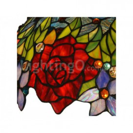 18 Inch Rose Stained Glass Floor Lamp