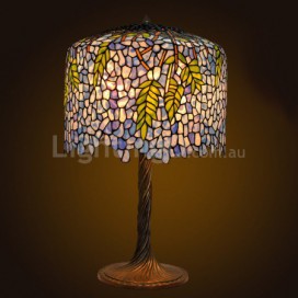 18 Inch Wisteria Retro Stained Glass Table Lamp