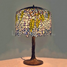 18 Inch Wisteria Retro Stained Glass Table Lamp