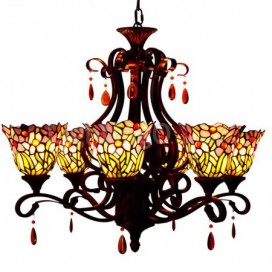 6 Light Chandelier Stained Glass Chandelier